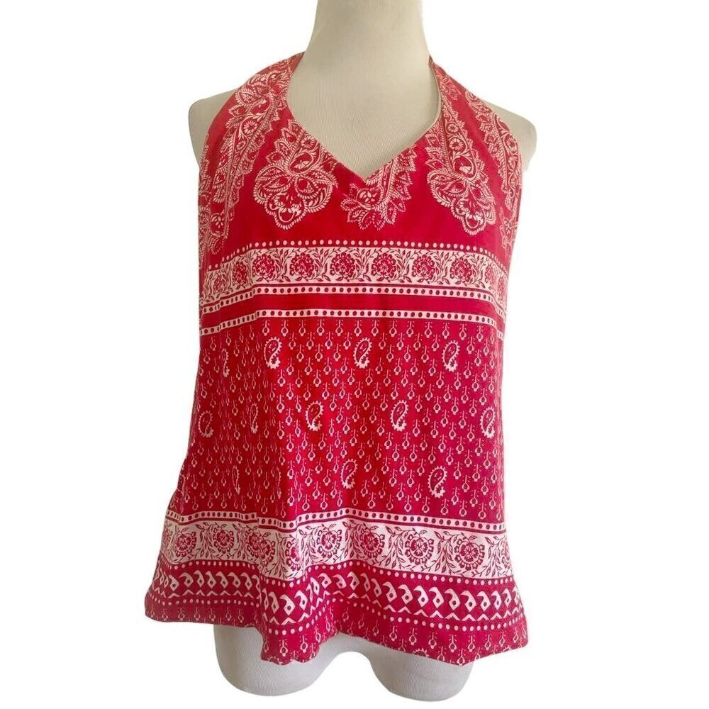 Cruise by Marina Rinaldi Size Medium Tankini Top Swimsuit Halter Bandana Beach